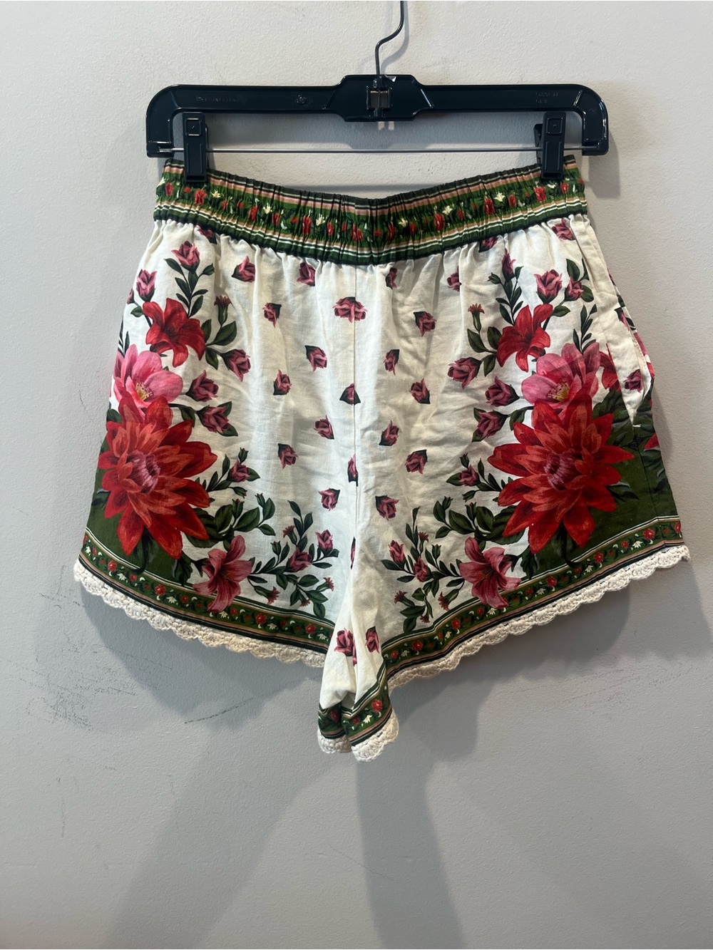 Farm Rio Wonder Rio Linen Blend Drawstring Shorts, Small - Picture 6 of 6